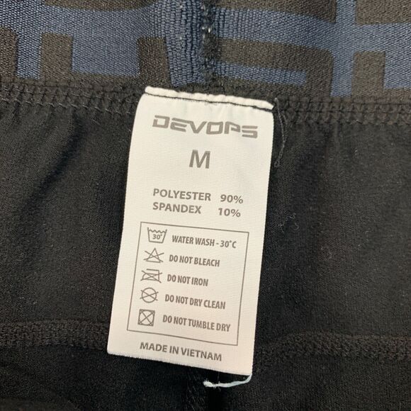 Devops Tights Mens M Medium Black Elastic Waist Fitted Base Layer Stretch - Picture 4 of 10